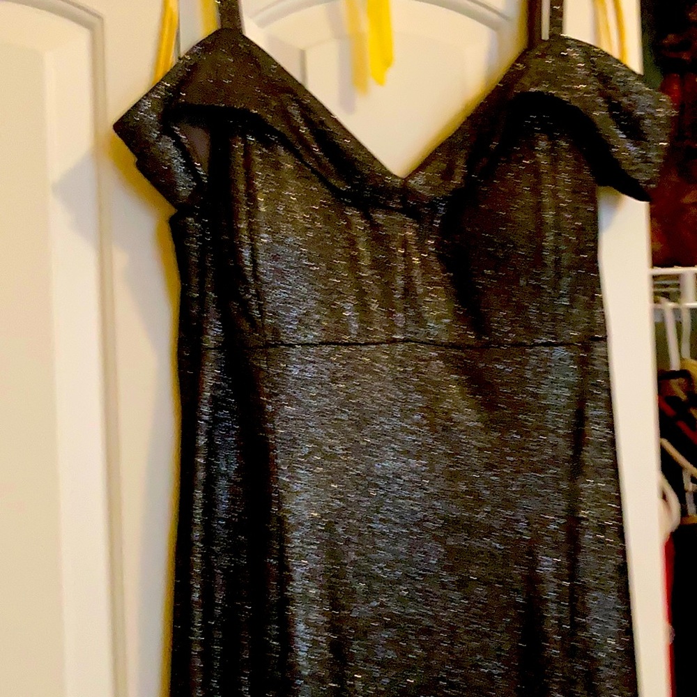 Lovely dark gray silver sparkly evening dress worn only once